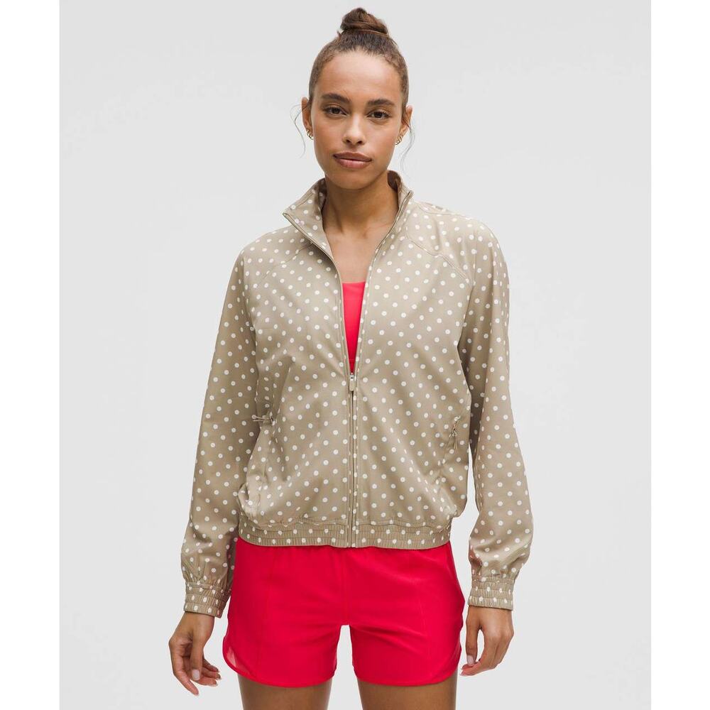 lululemon athletica Beige Polka Dot Zip Jacket